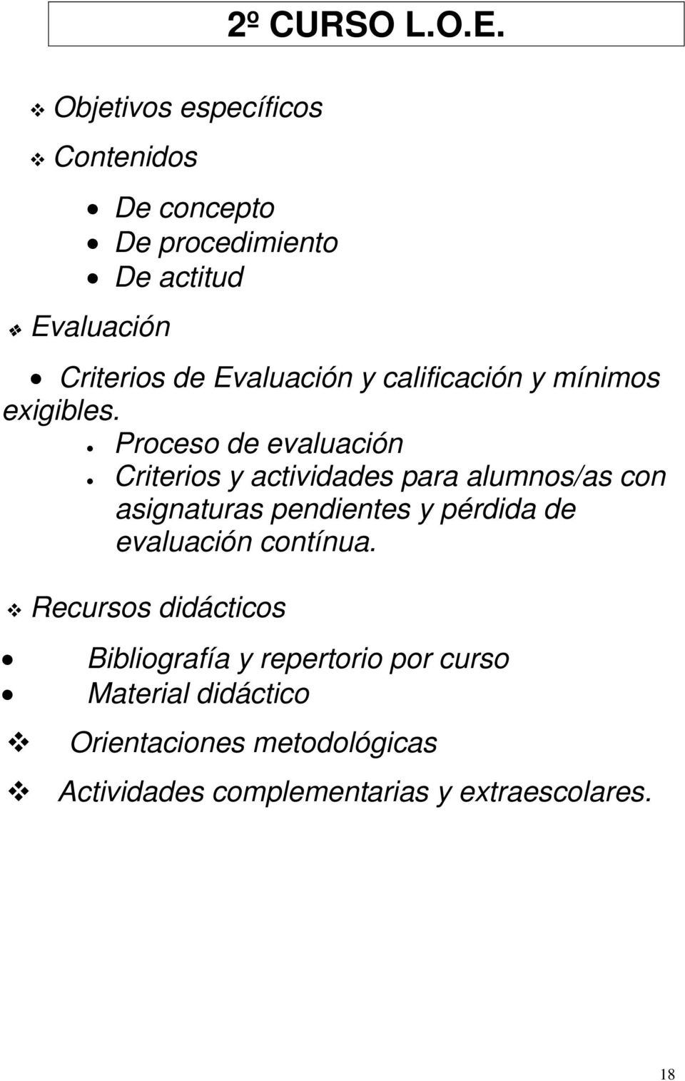 Proceso de evaluación Criterios y actividades para alumnos/as con asignaturas pendientes y pérdida de