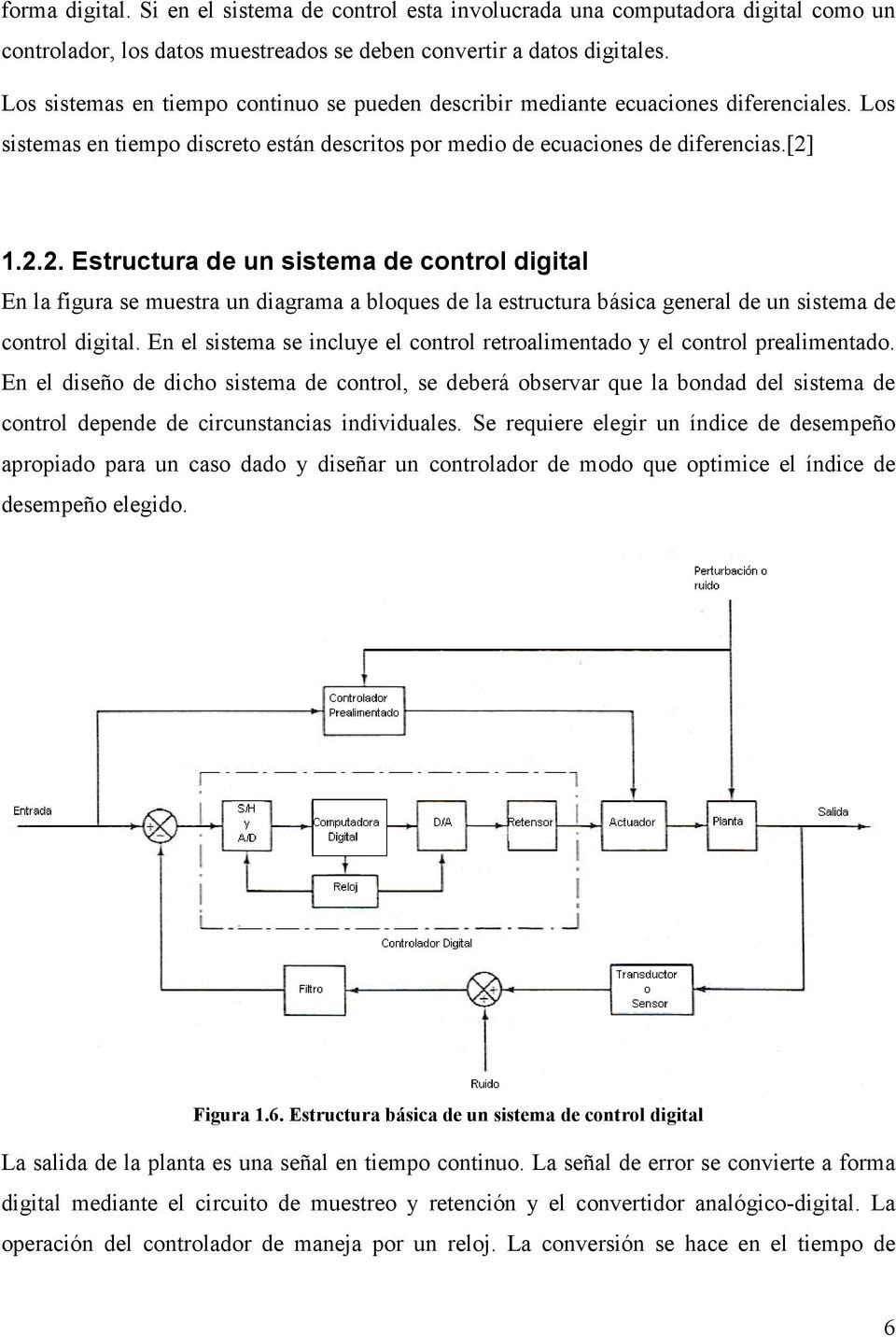 1.2.2. Estructura de un sistema de control digital En la figura se muestra un diagrama a bloques de la estructura básica general de un sistema de control digital.
