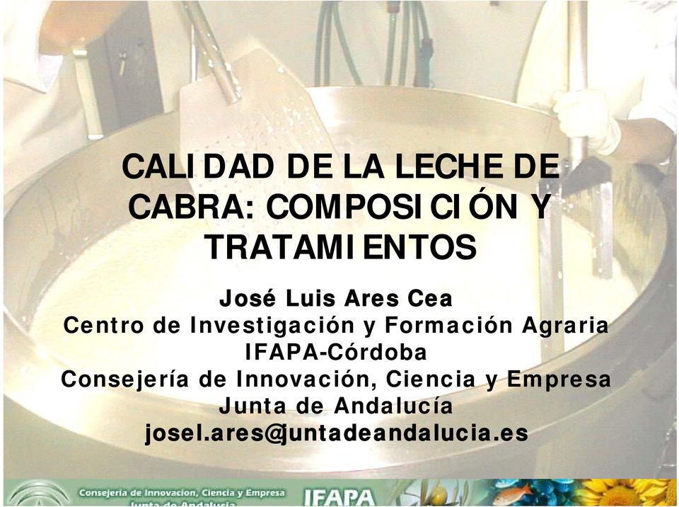 Agraria IFAPA-Córdoba Consejería de Innovación, Ciencia