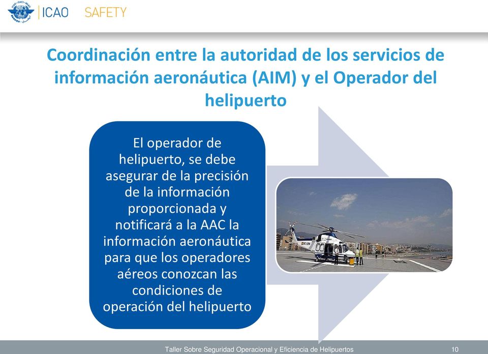 proporcionada y notificará a la AAC la información aeronáutica para que los operadores aéreos