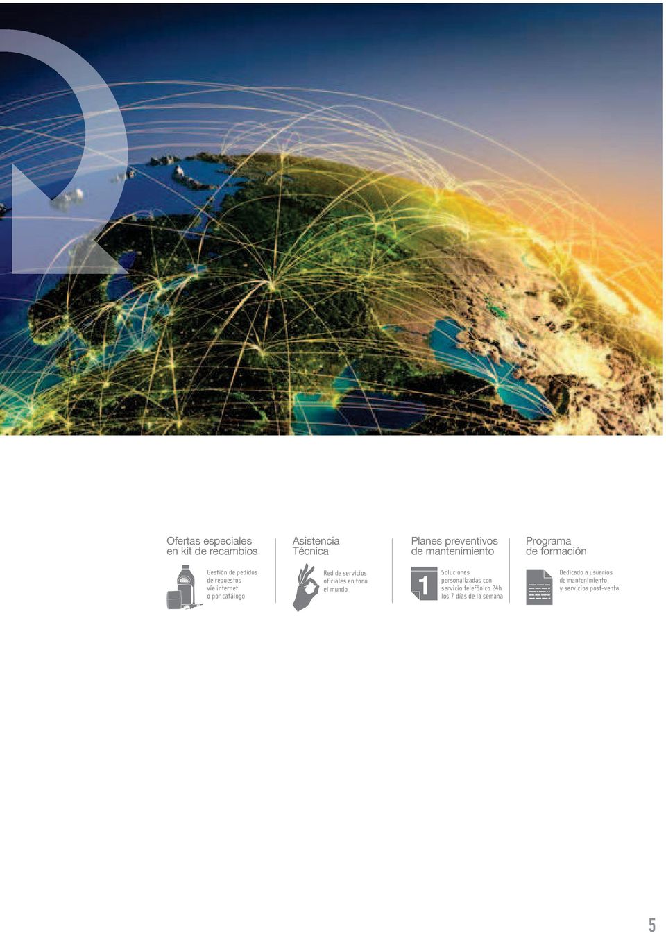 catálogo Red de servicios oficiales en todo el mundo Soluciones personalizadas con