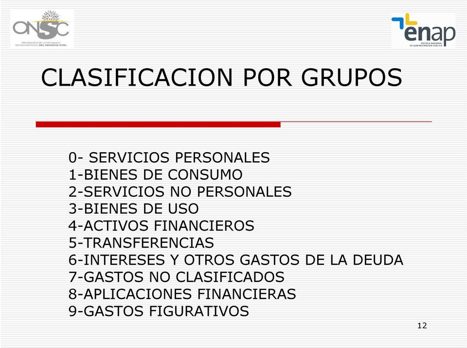 FINANCIEROS 5-TRANSFERENCIAS 6-INTERESES Y OTROS GASTOS DE LA