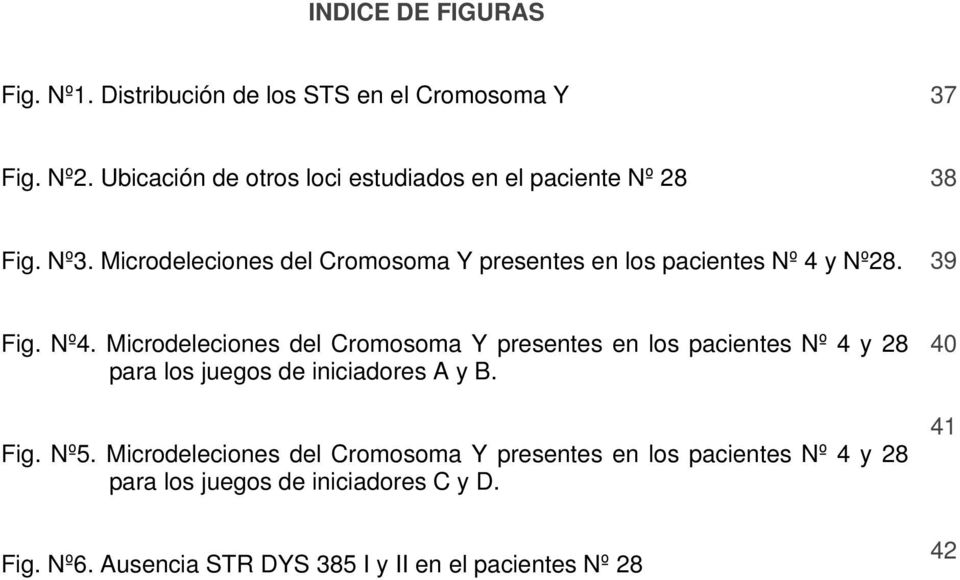 Microdeleciones del Cromosoma Y presentes en los pacientes Nº 4 y Nº28. 39 Fig. Nº4.