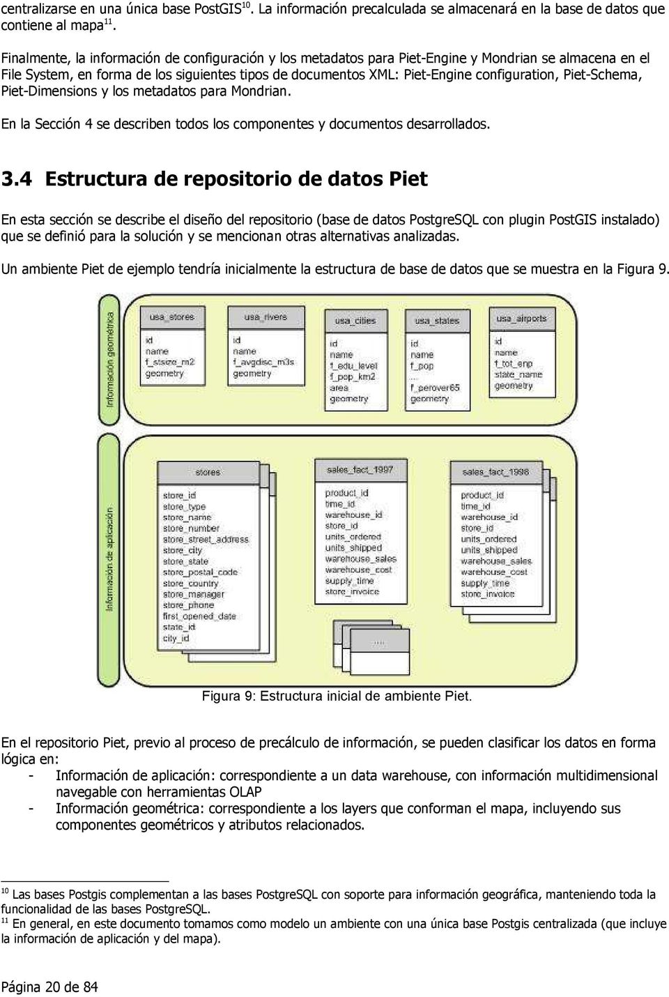 Piet-Schema, Piet-Dimensions y los metadatos para Mondrian. En la Sección 4 se describen todos los componentes y documentos desarrollados. 3.