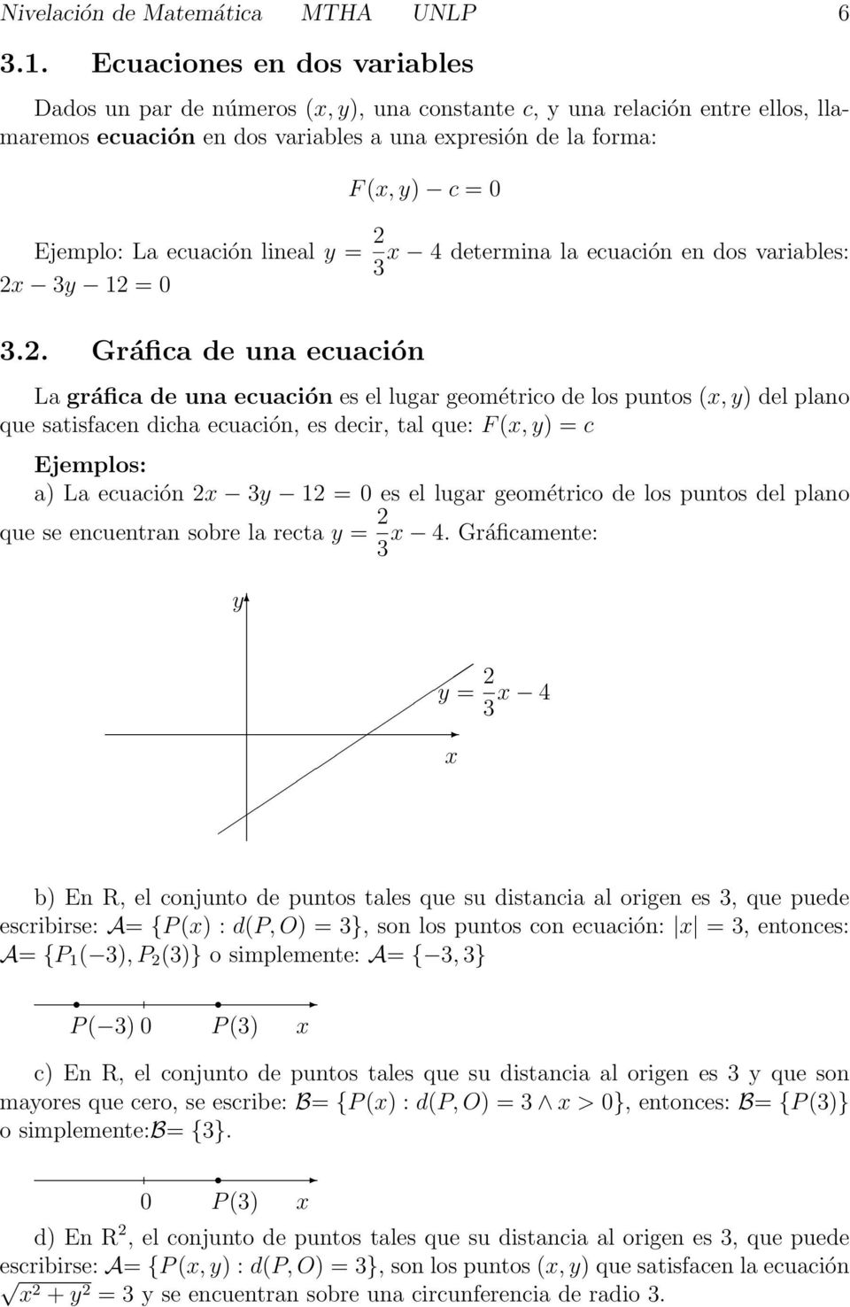 ecuación lineal y = x 4 determina la ecuación en dos variables: 3 x 3y 1 = 0 3.