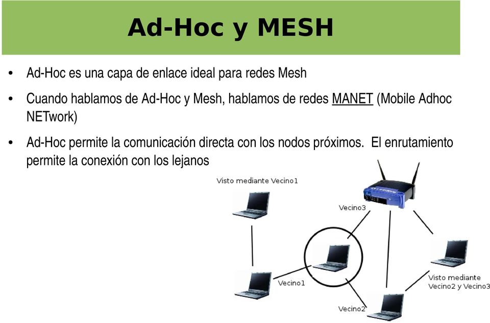 HocyMesh,hablamosderedesMANET(MobileAdhoc NETwork) Ad