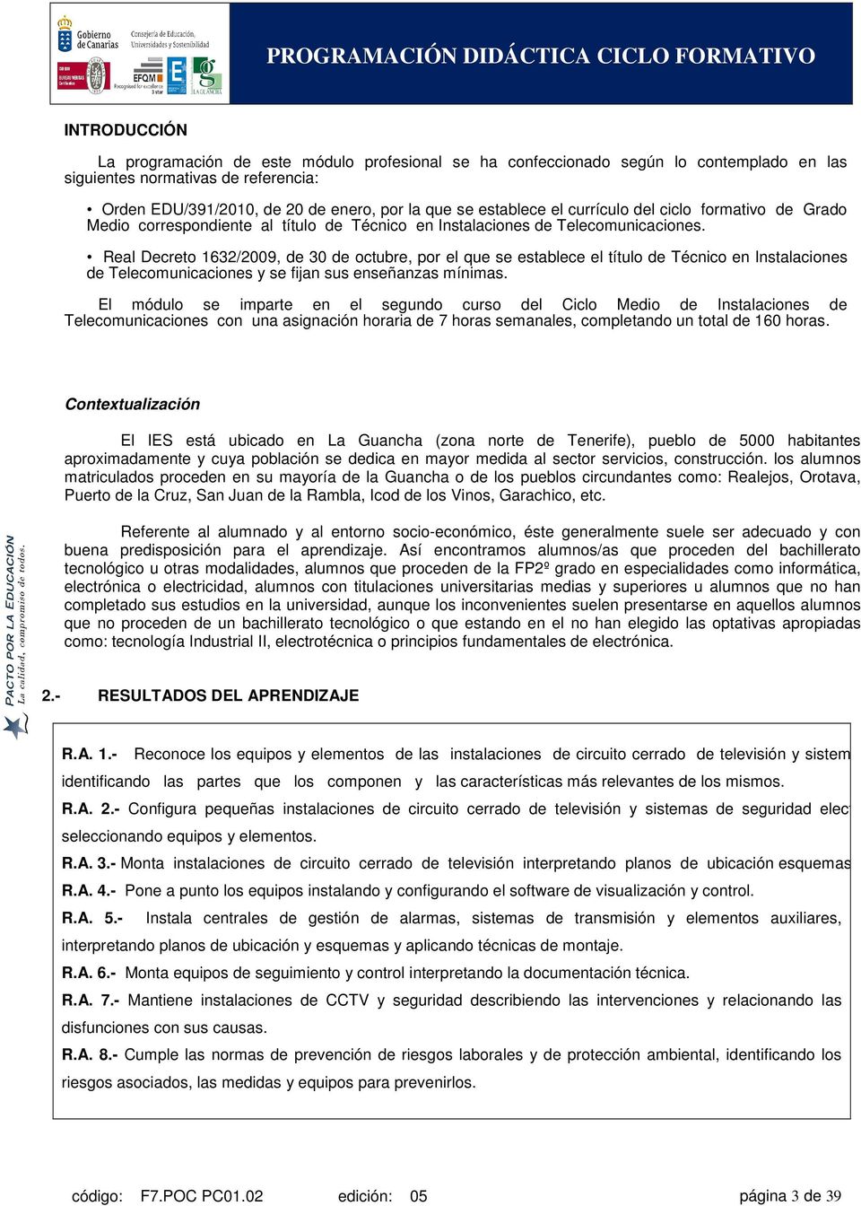 Real Decreto 1632/2009, de 30 de octubre, por el que se establece el título de Técnico en Instalaciones de Telecomunicaciones y se fijan sus enseñanzas mínimas.