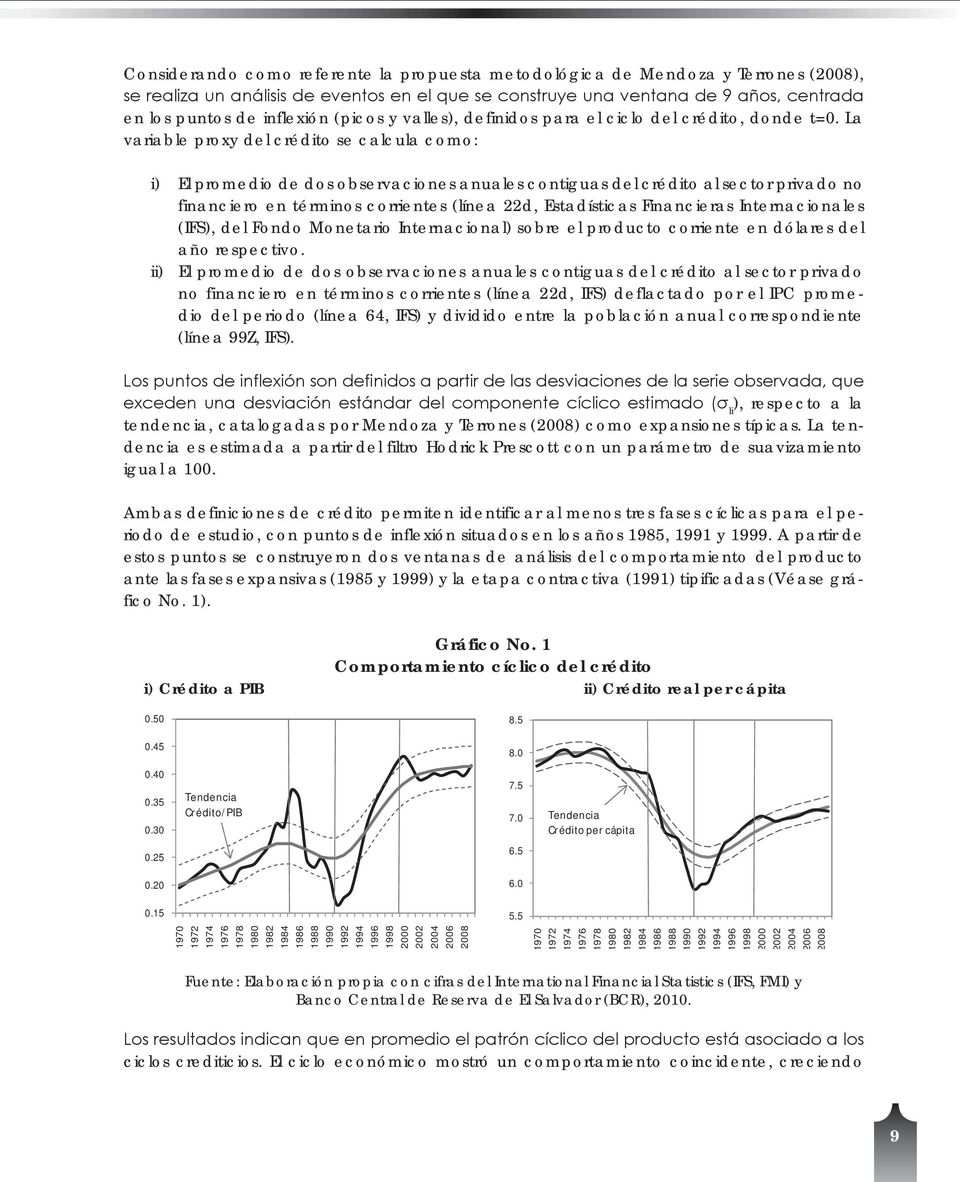 Financieras Internacionales (IFS), del Fondo Monetario Internacional) sobre el producto corriente en dólares del año respectivo.
