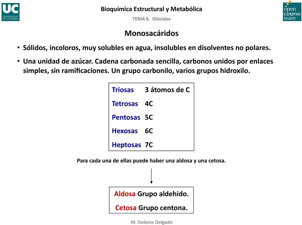 Un grupo carbonilo, varios grupos hidroxilo.