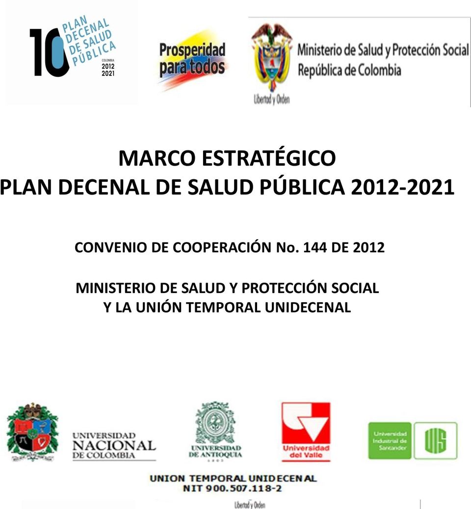 No. 144 DE 2012 MINISTERIO DE SALUD Y
