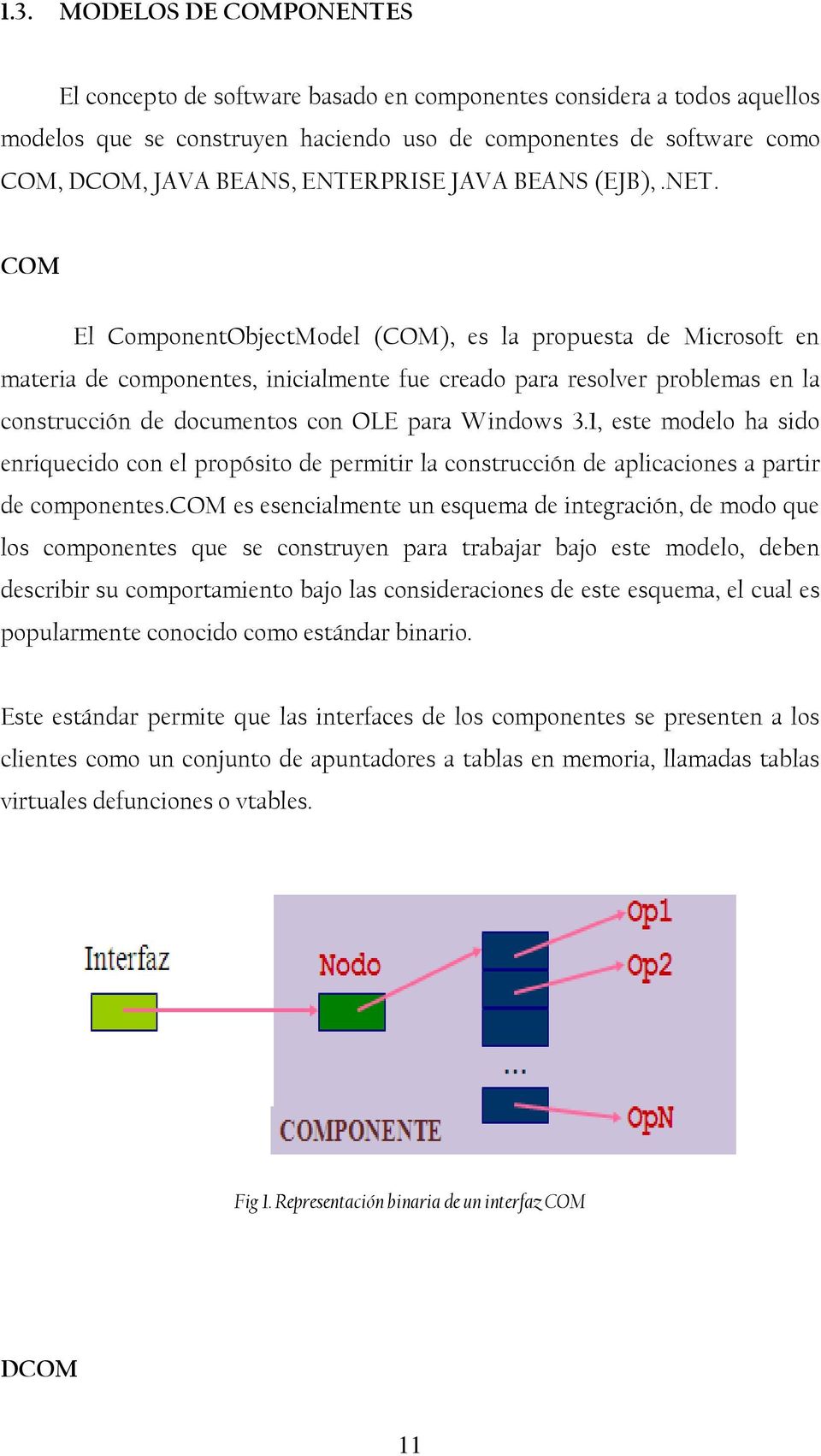 COM El ComponentObjectModel (COM), es la propuesta de Microsoft en materia de componentes, inicialmente fue creado para resolver problemas en la construcción de documentos con OLE para Windows 3.