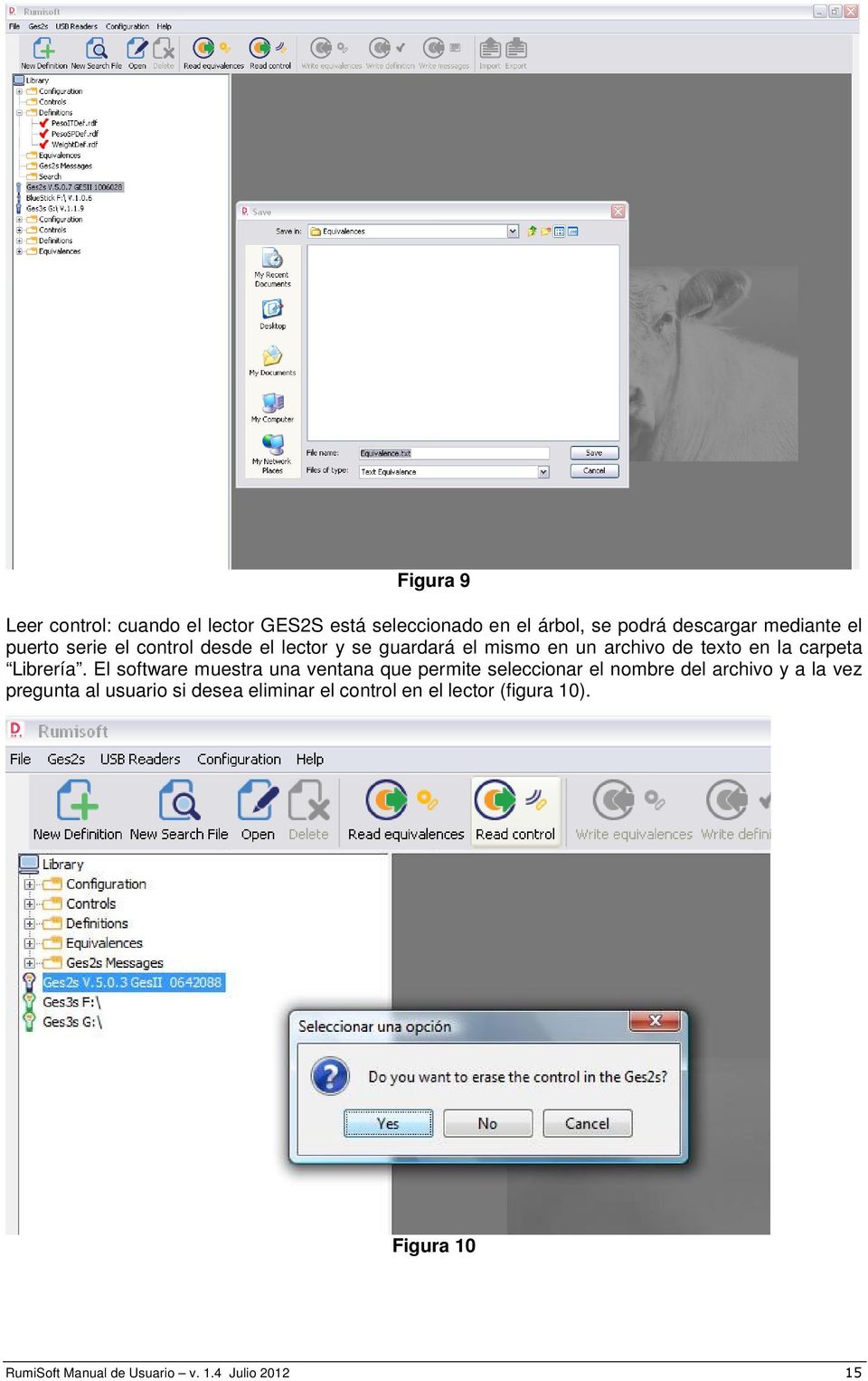 El software muestra una ventana que permite seleccionar el nombre del archivo y a la vez pregunta al usuario
