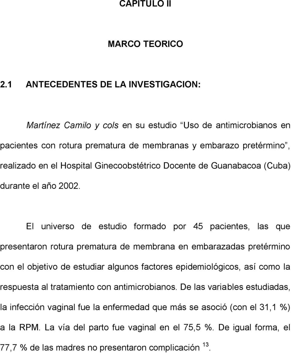 Hospital Ginecoobstétrico Docente de Guanabacoa (Cuba) durante el año 2002.