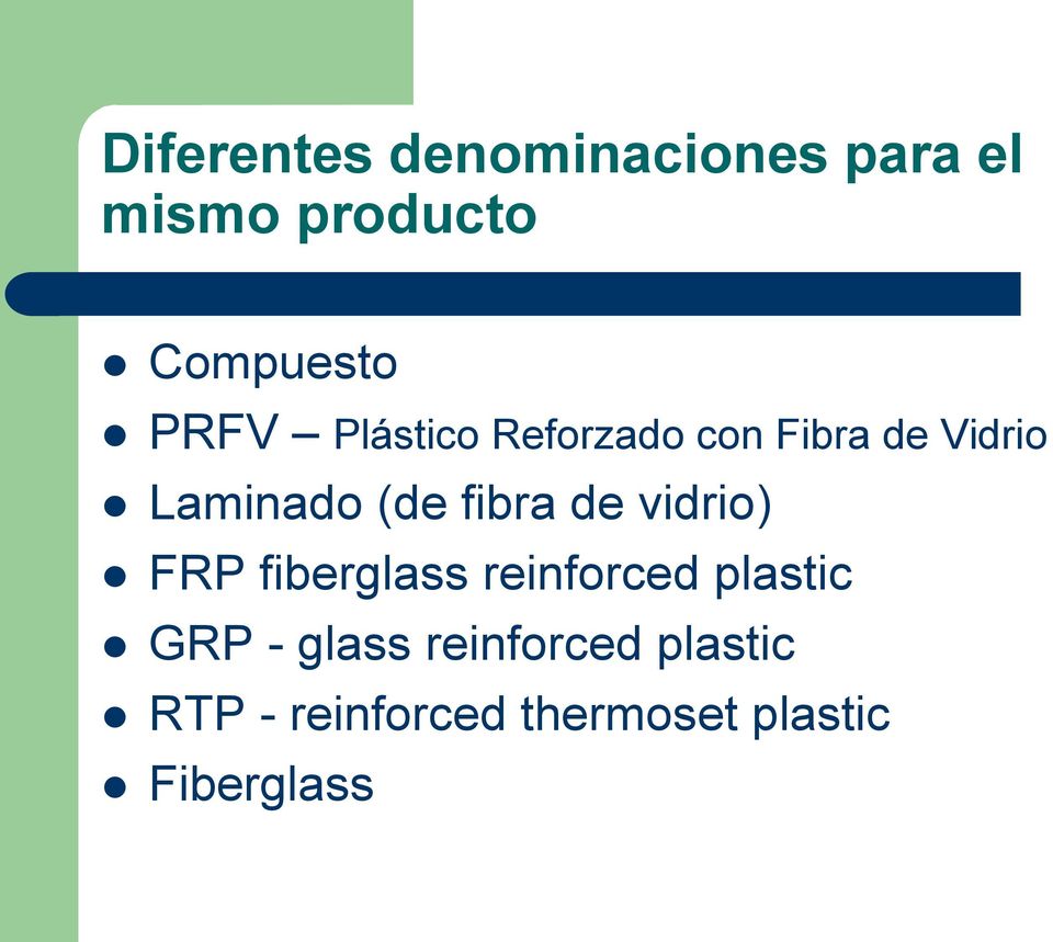fibra de vidrio) FRP fiberglass reinforced plastic GRP -