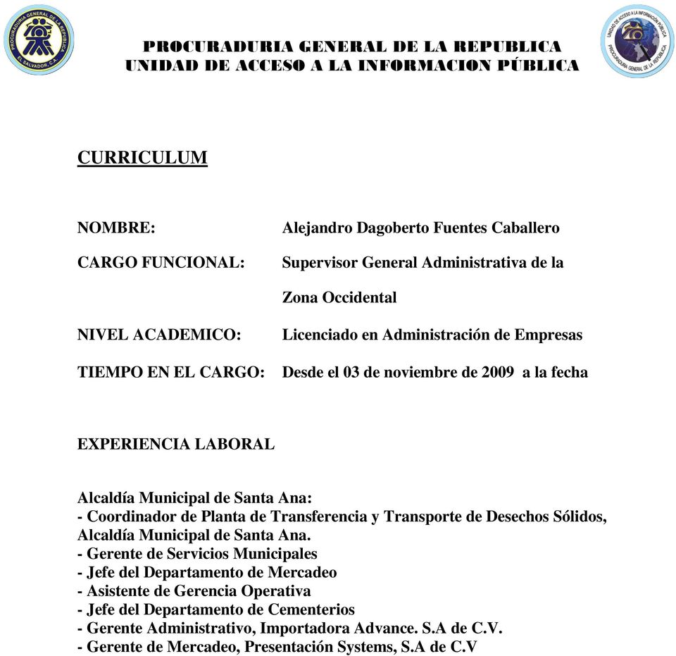 Transferencia y Transporte de Desechos Sólidos, Alcaldía Municipal de Santa Ana.