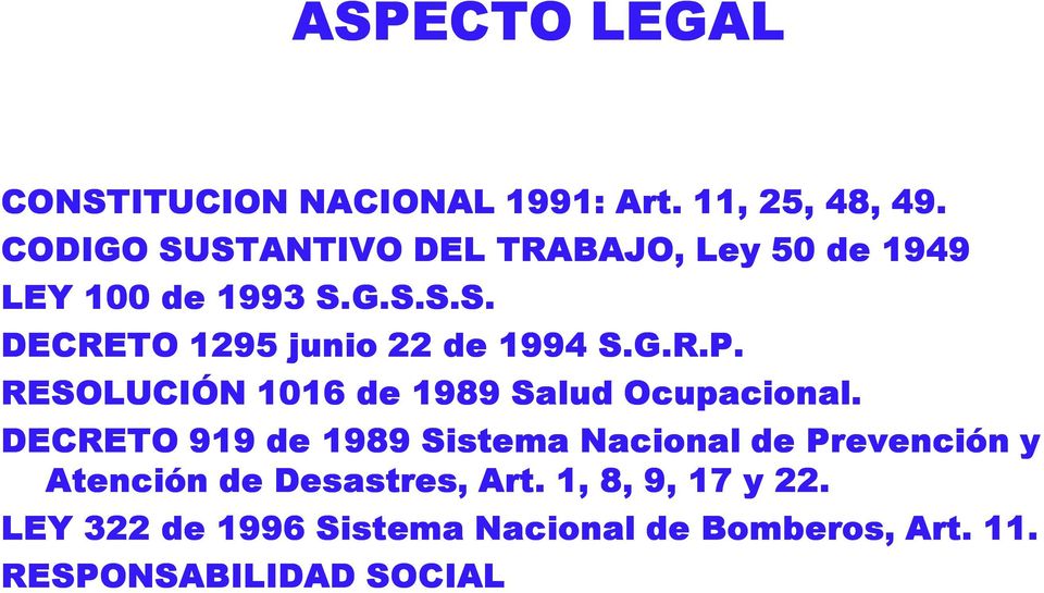 G.R.P. RESOLUCIÓN 1016 de 1989 Salud Ocupacional.