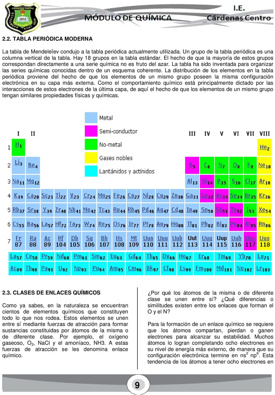 La tabla ha sido inventada para organizar las series químicas conocidas dentro de un esquema coherente.