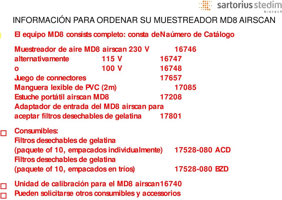 MD8 airscan para aceptar filtros desechables de gelatina 17801 Consumibles: Filtros desechables de gelatina (paquete of 10, empacados individualmente) Filtros
