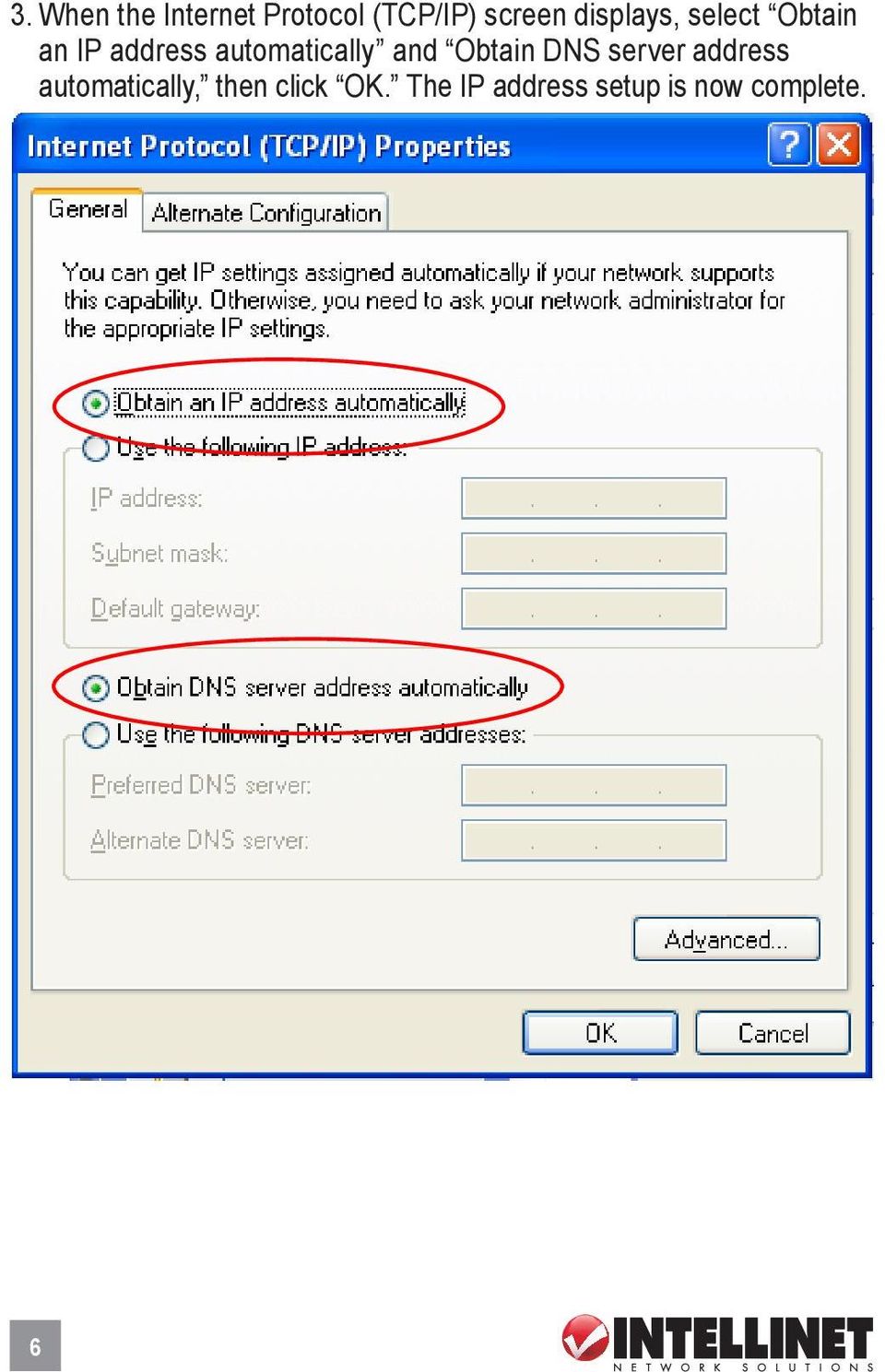 automatically and Obtain DNS server address