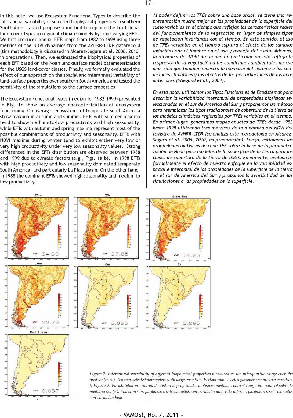 We first produced annual EFTs maps from 1982 to 1999 using three metrics of the NDVI dynamics from the AVHRR-LTDR datarecord (this methodology is discussed in Alcaraz-Segura et al.