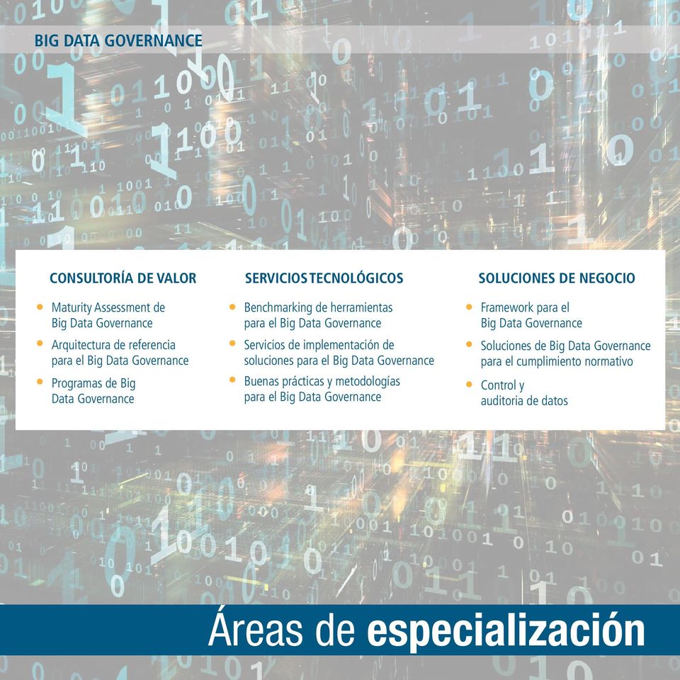 implementación de soluciones para el Big Data Governance Buenas prácticas y metodologías para el Big Data Governance SOLUCIONES DE NEGOCIO