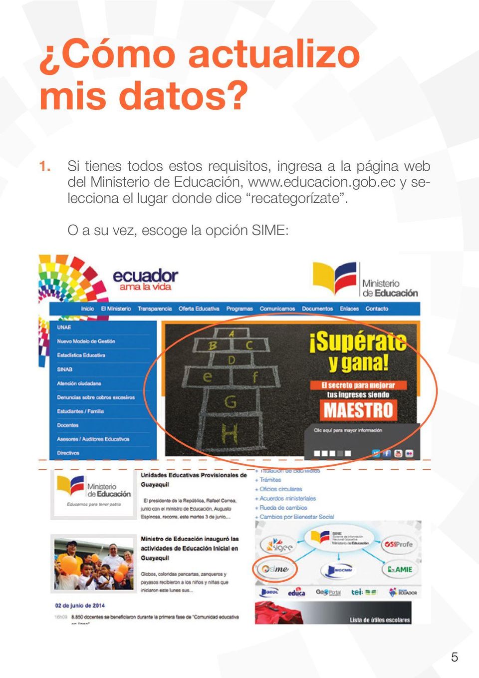 web del Ministerio de Educación, www.educacion.gob.