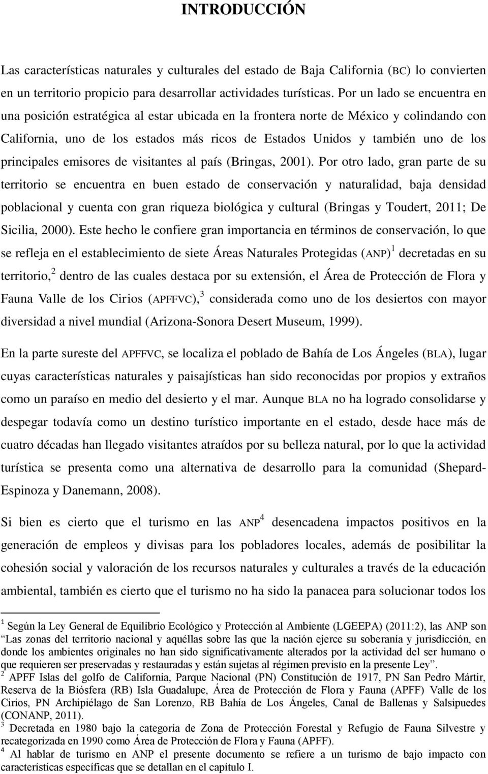 principales emisores de visitantes al país (Bringas, 2001).