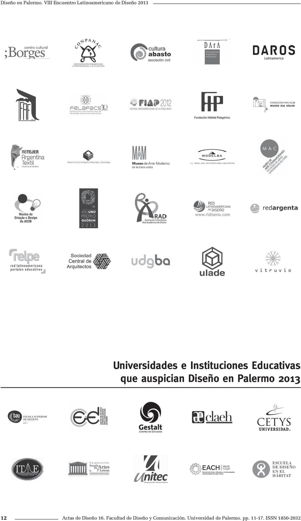 Instituciones Educativas que auspician Diseño en Palermo 2013