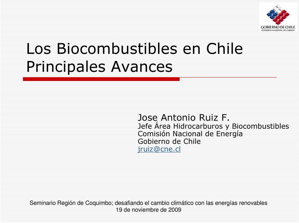 Gobierno de Chile jruiz@cne.