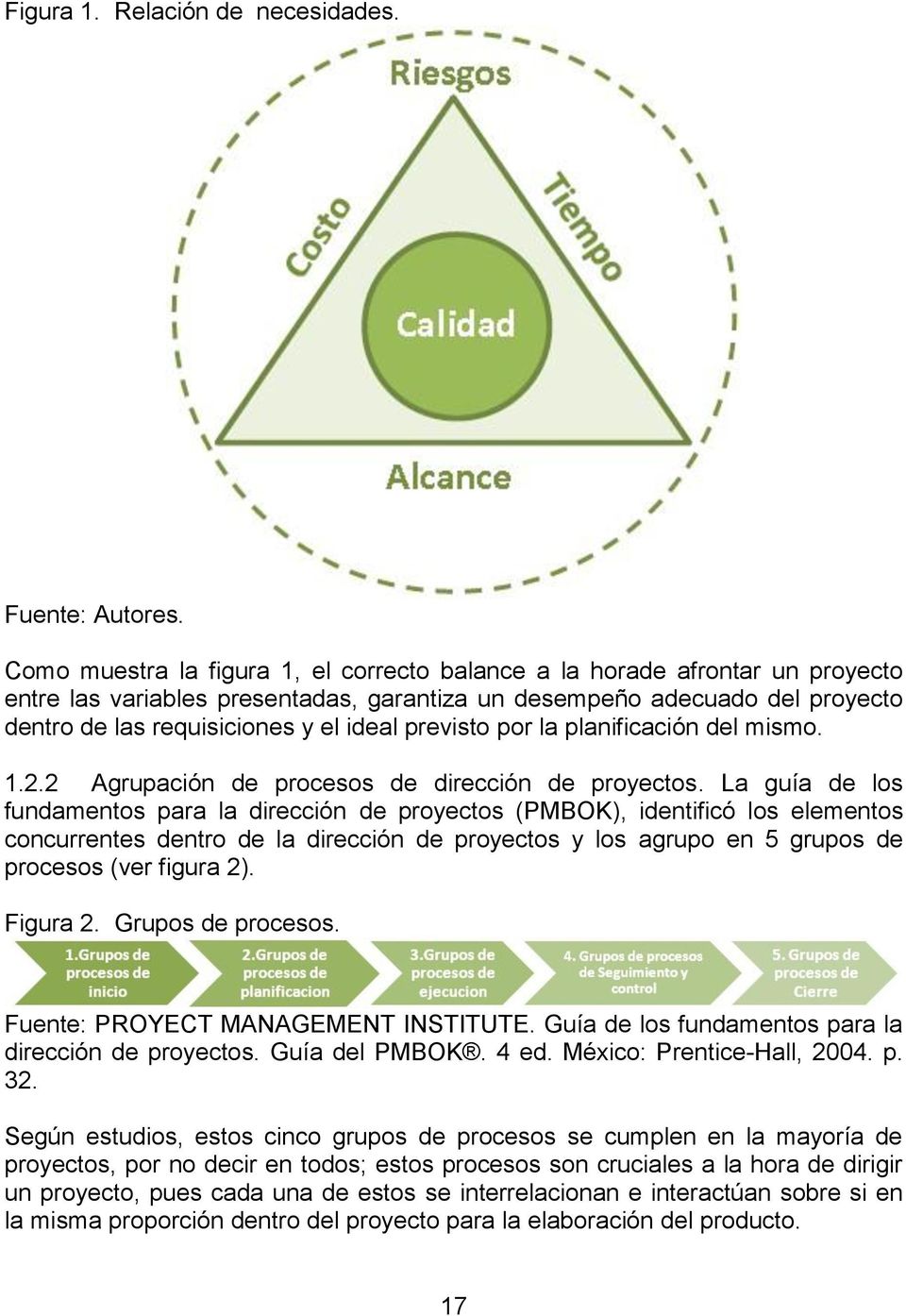 previsto por la planificación del mismo. 1.2.2 Agrupación de procesos de dirección de proyectos.