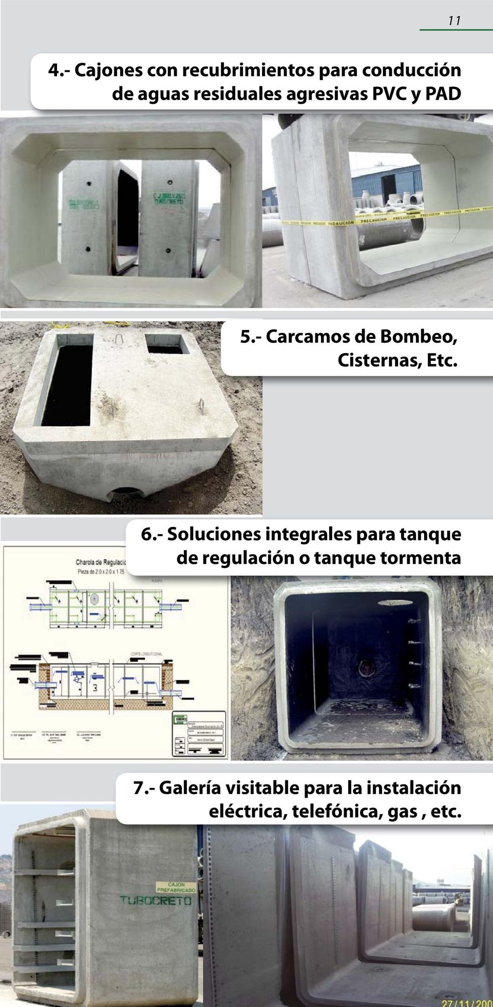 - Carcamos de Bombeo, Cisternas, Etc. 6.
