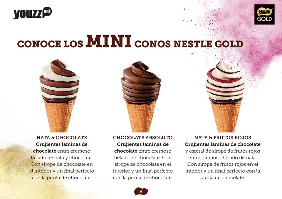 CHOCOLATE ABSOLUTO Crujientes láminas de chocolate entre cremoso helado de chocolate.
