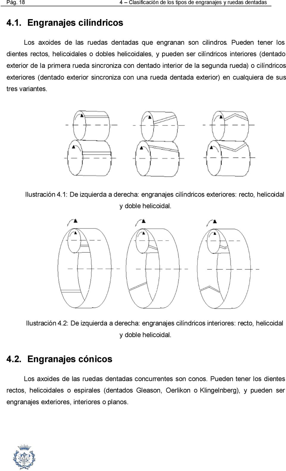 cilíndricos exteriores (dentado exterior sincroniza con una rueda dentada exterior) en cualquiera de sus tres variantes. Ilustración 4.