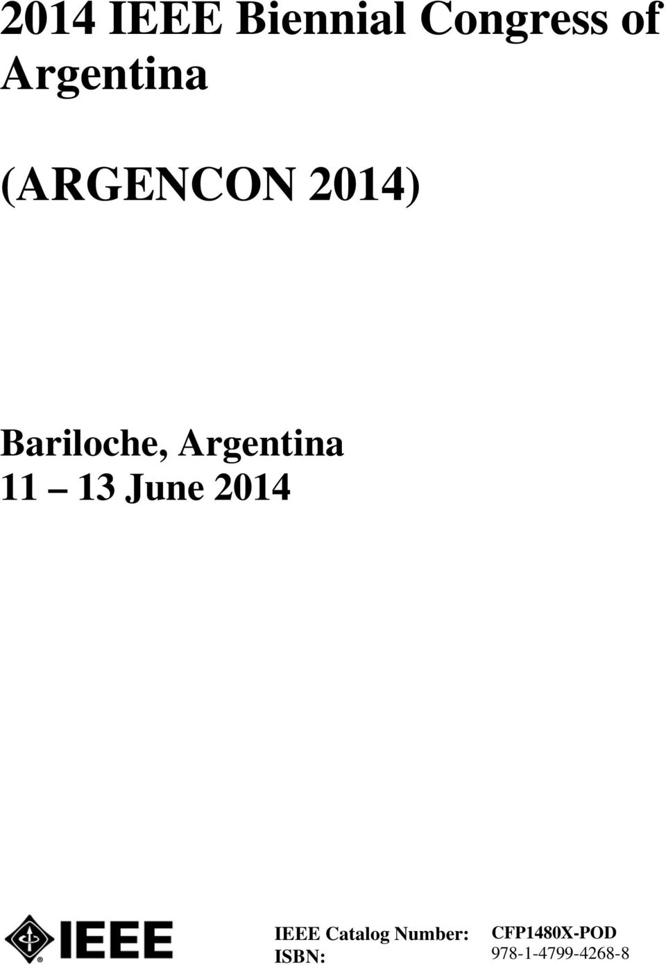 Argentina 11 13 June 2014 IEEE