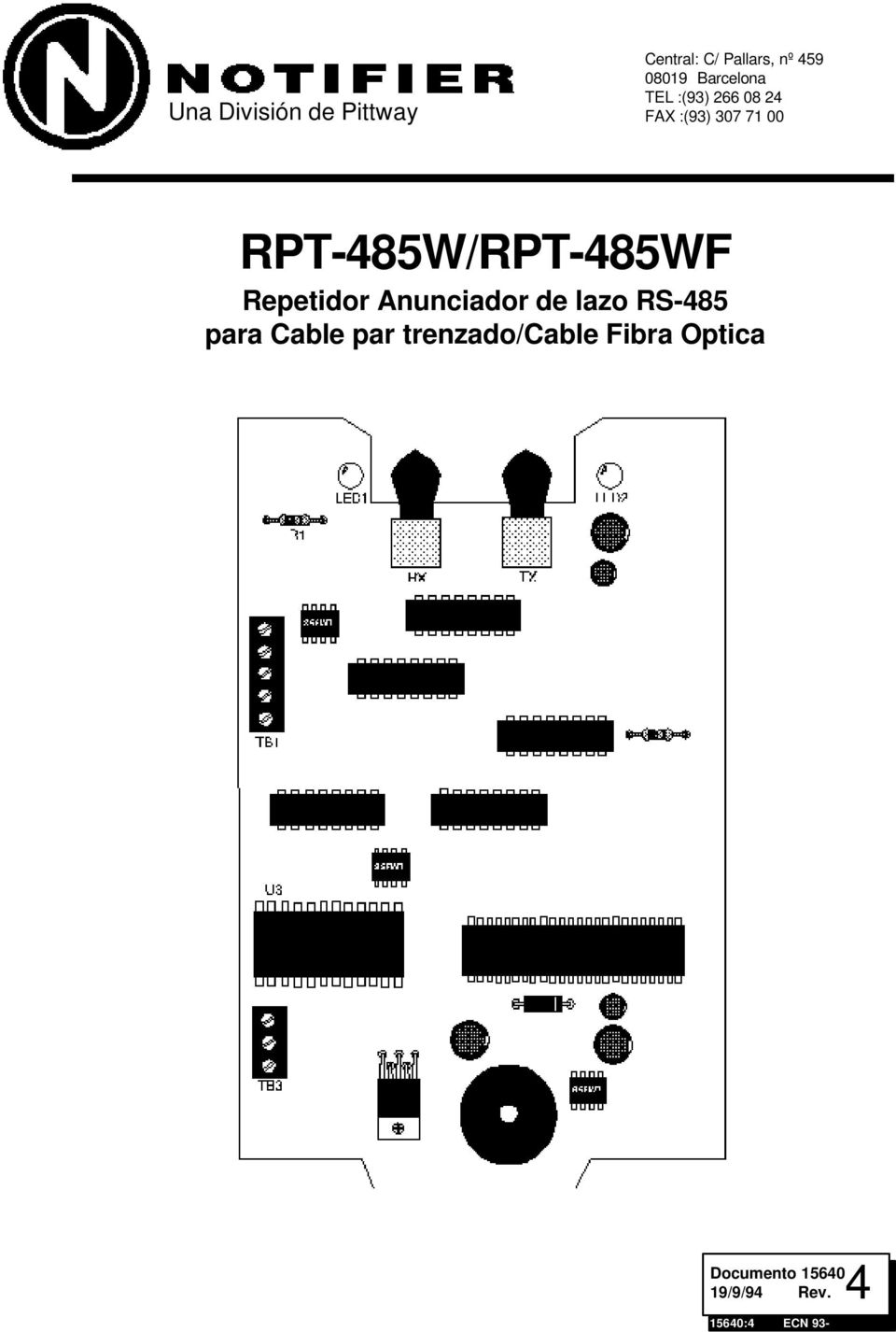 RPT-485W/RPT-485WF Repetidor Anunciador de lazo RS-485 para