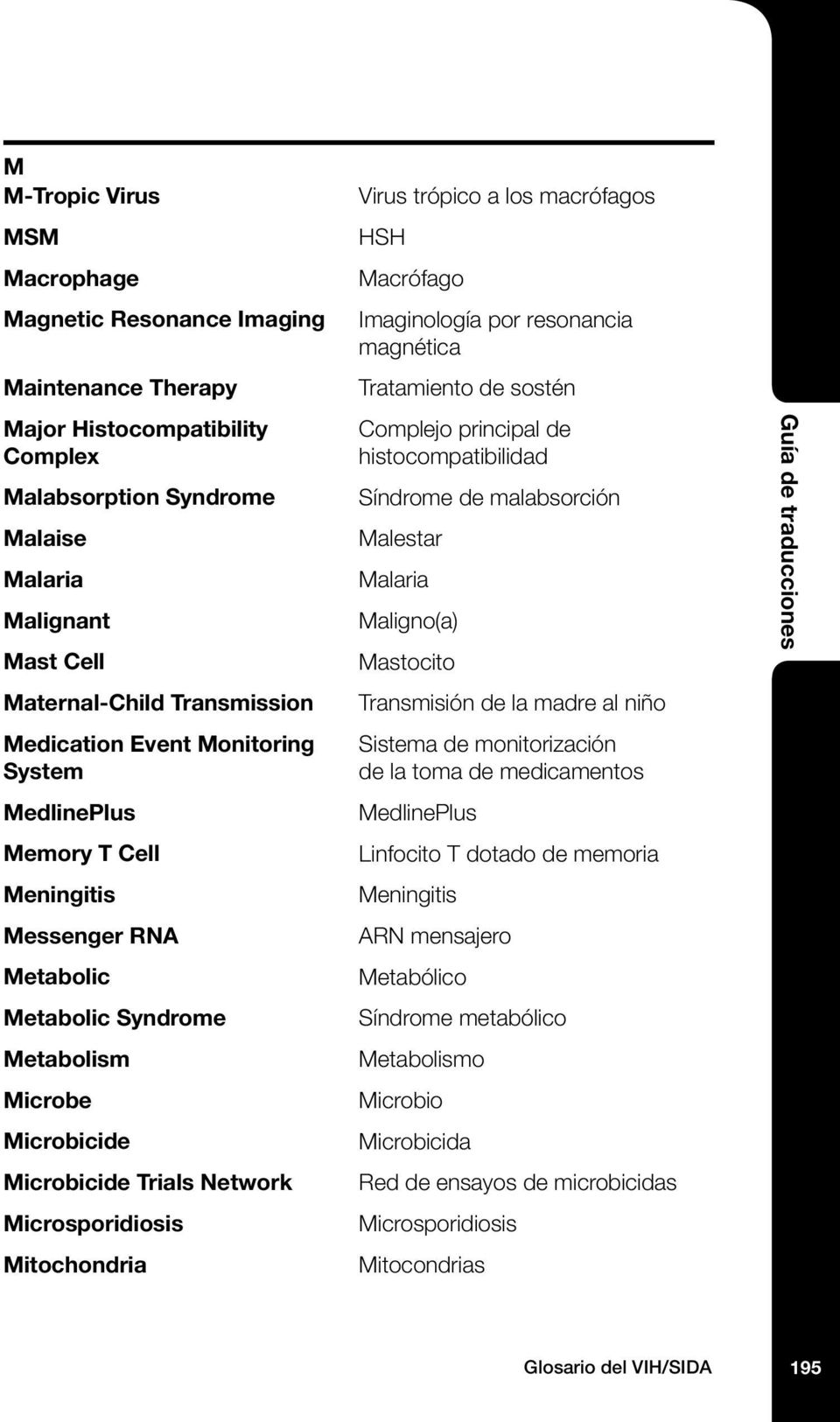 Mitochondria Virus trópico a los macrófagos HSH Macrófago Imaginología por resonancia magnética Tratamiento de sostén Complejo principal de histocompatibilidad Síndrome de malabsorción Malestar
