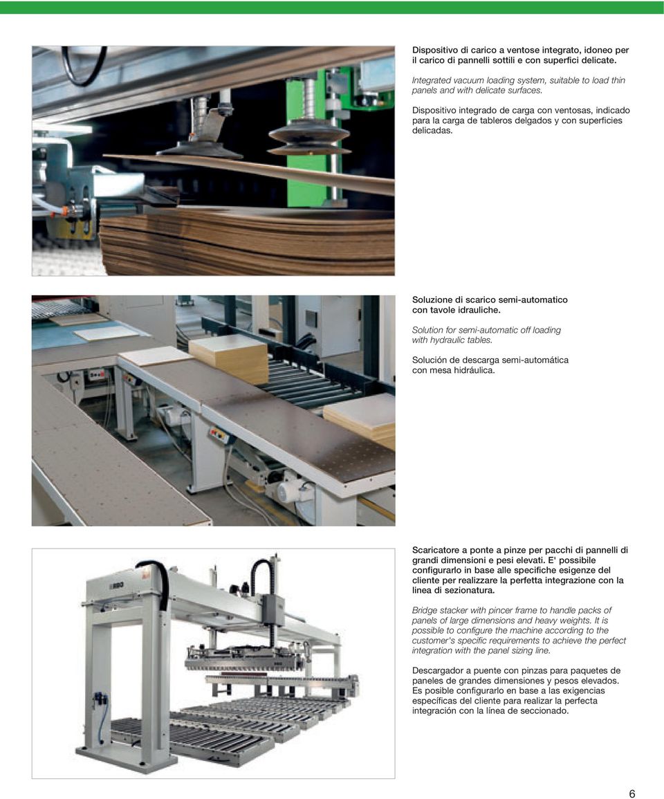 Solution for semi-automatic off loading with hydraulic tables. Solución de descarga semi-automática con mesa hidráulica.
