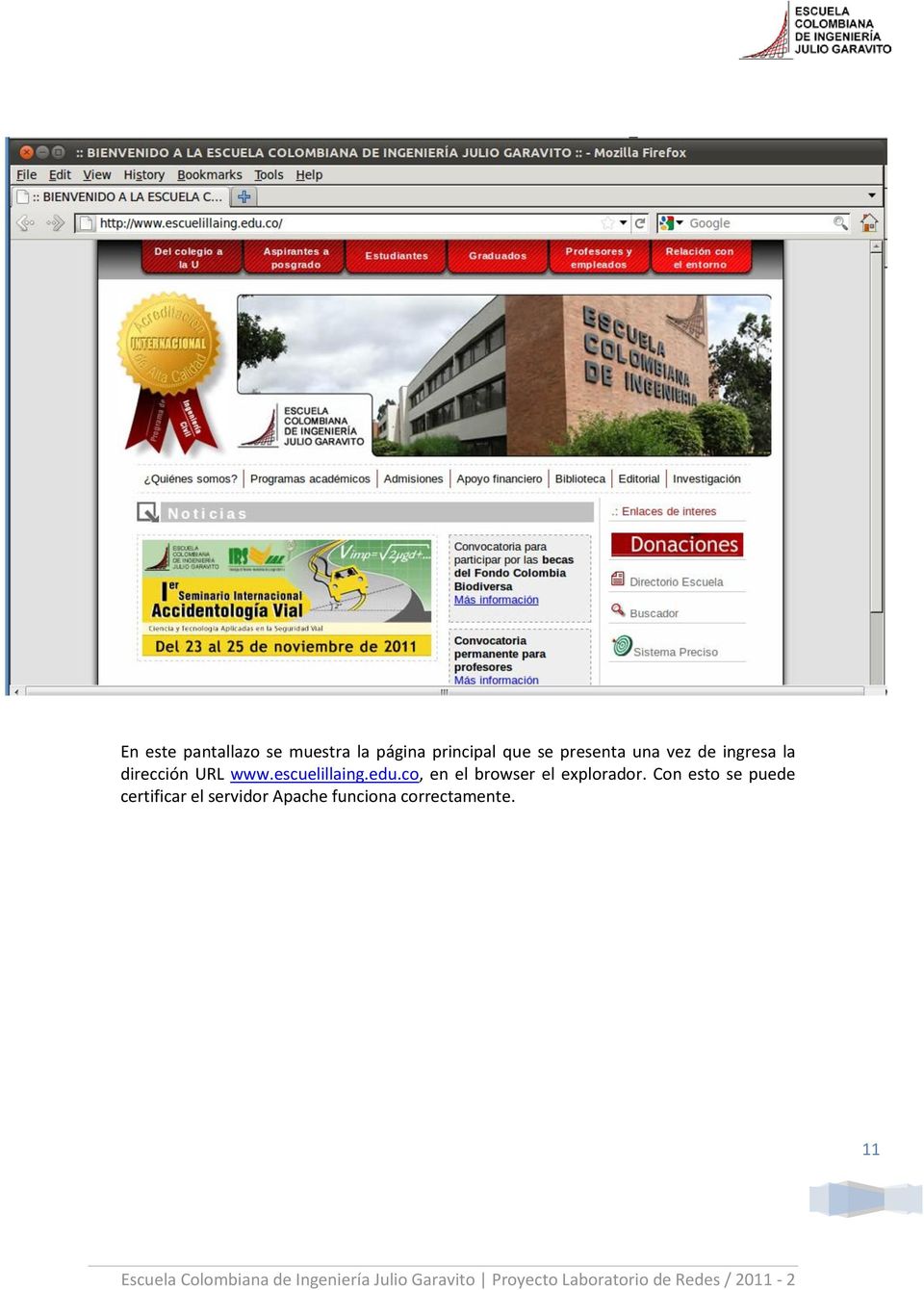 escuelillaing.edu.co, en el browser el explorador.