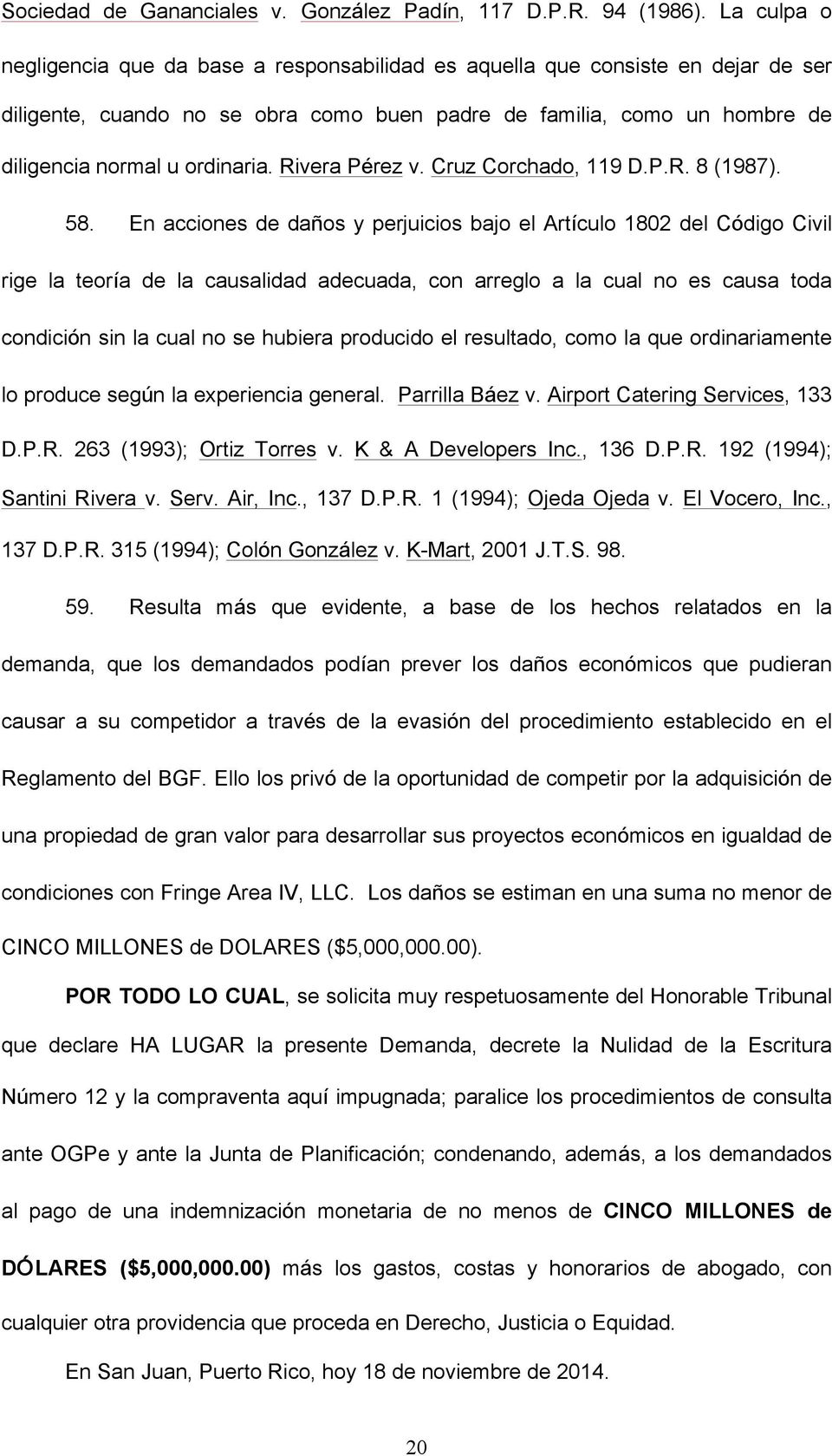 Rivera Pérez v. Cruz Corchado, 119 D.P.R. 8 (1987). 58.