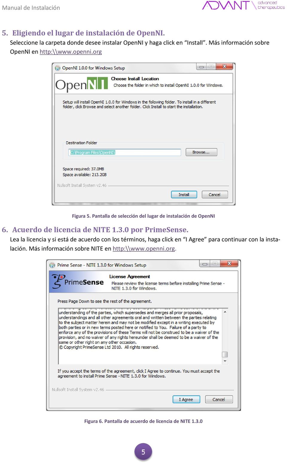 Acuerdo de licencia de NITE 1.3.0 por PrimeSense.