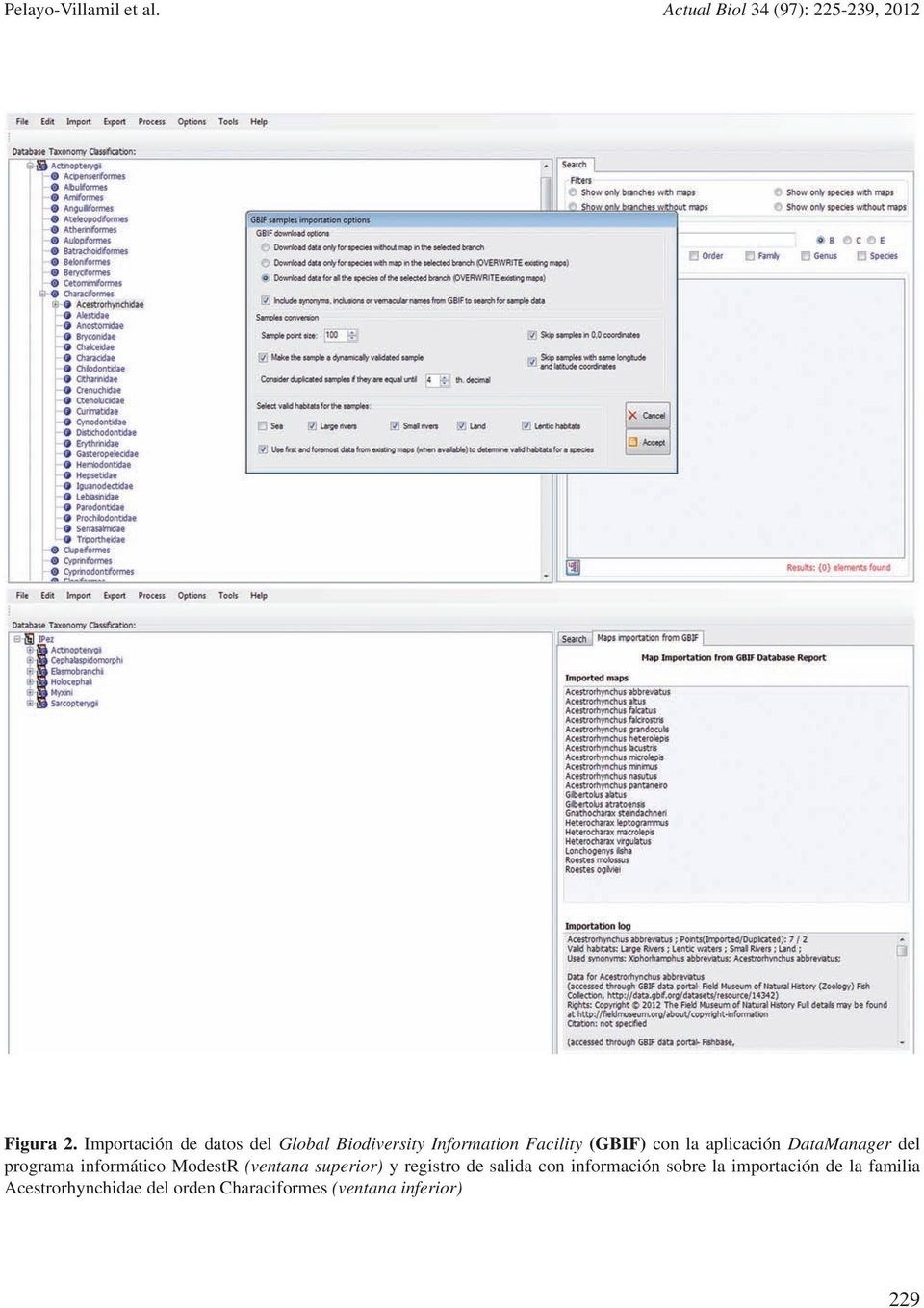 con la aplicación DataManager del programa informático ModestR (ventana