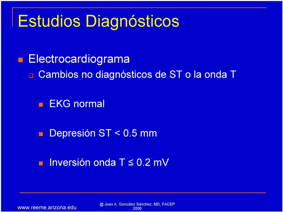 diagnósticos de ST o la onda T EKG