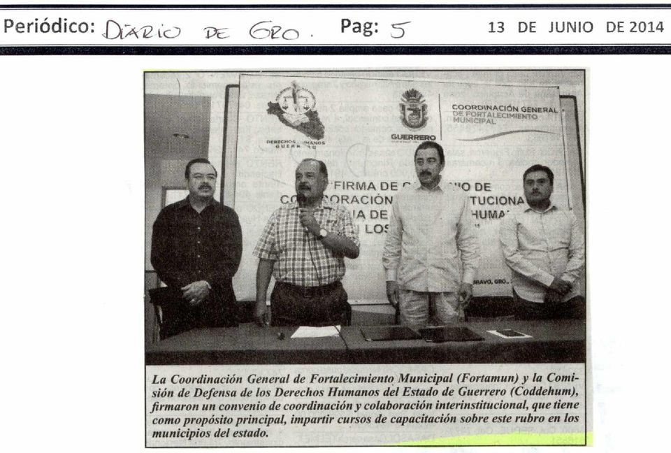 Fortalecimiento Municipal (Fortamun) y la Comisión de Defensa de los Derechos Humanos del Estado de Guerrero (Coddehum),
