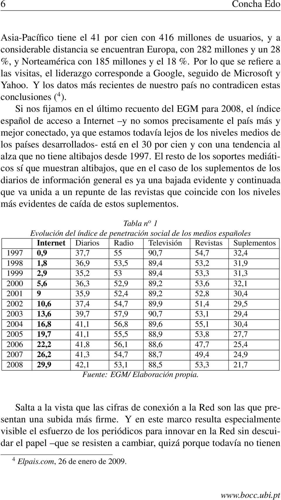 Si nos fijamos en el último recuento del EGM para 2008, el índice español de acceso a Internet y no somos precisamente el país más y mejor conectado, ya que estamos todavía lejos de los niveles