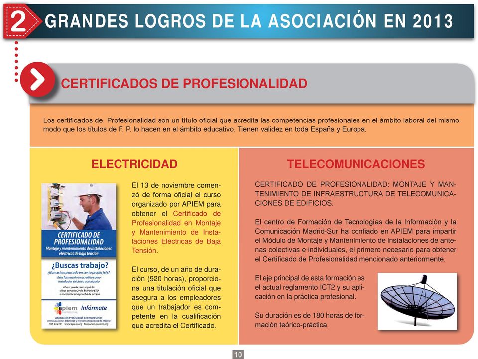 ELECTRICIDAD El 13 de noviembre comenzó de forma oficial el curso organizado por APIEM para obtener el Certificado de Profesionalidad en Montaje y Mantenimiento de Instalaciones Eléctricas de Baja