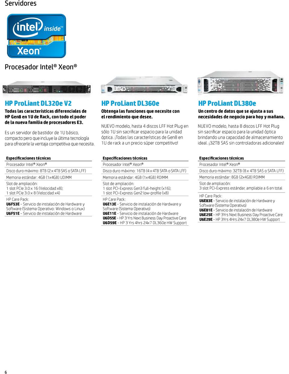 HP ProLiant DL360e Obtenga las funciones que necesite con el rendimiento que desee. NUEVO modelo, hasta 4 discos LFF Hot Plug en sólo 1U sin sacrificar espacio para la unidad óptica.