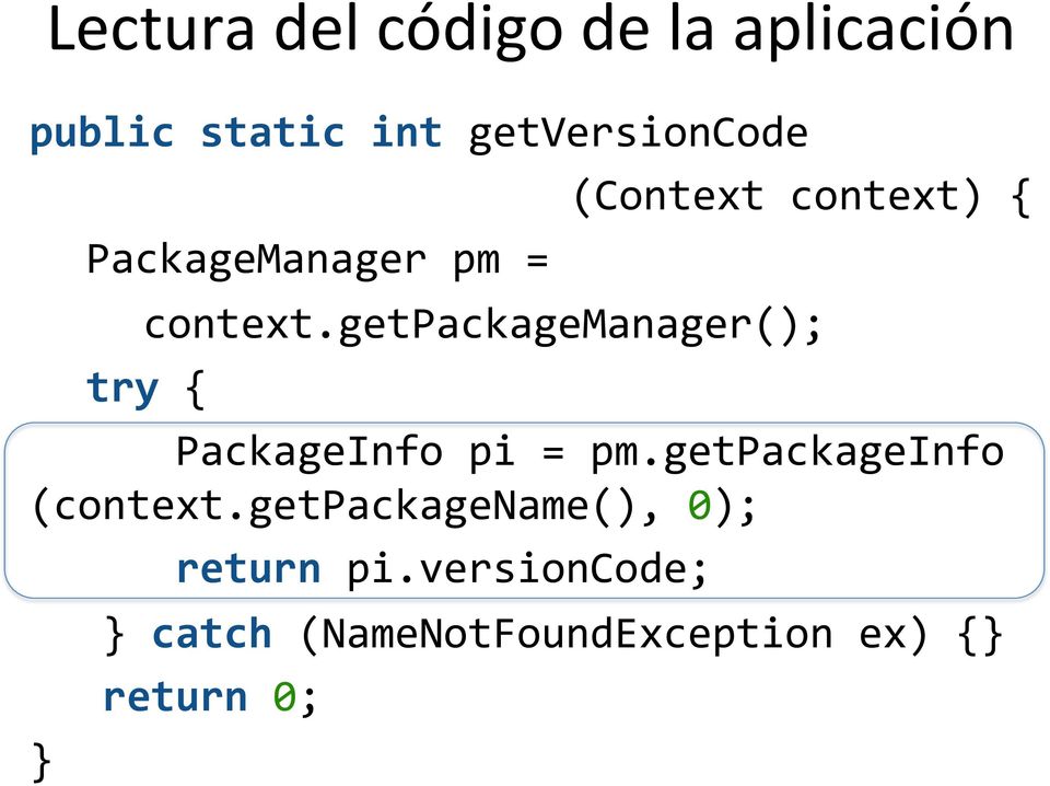 getpackagemanager(); try { PackageInfo pi = pm.getpackageinfo (context.
