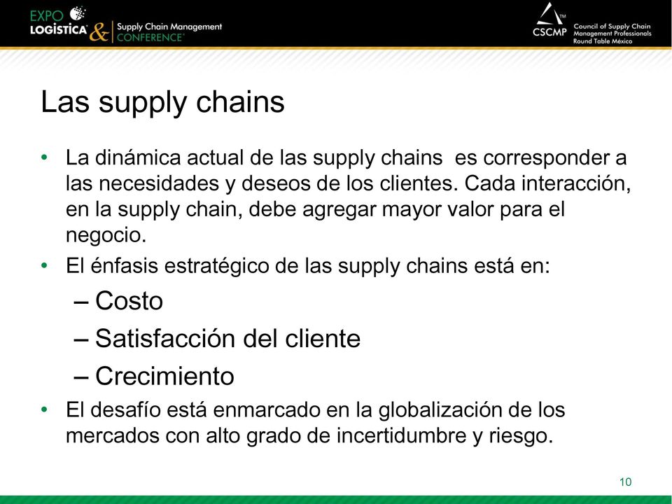 Cada interacción, en la supply chain, debe agregar mayor valor para el negocio.