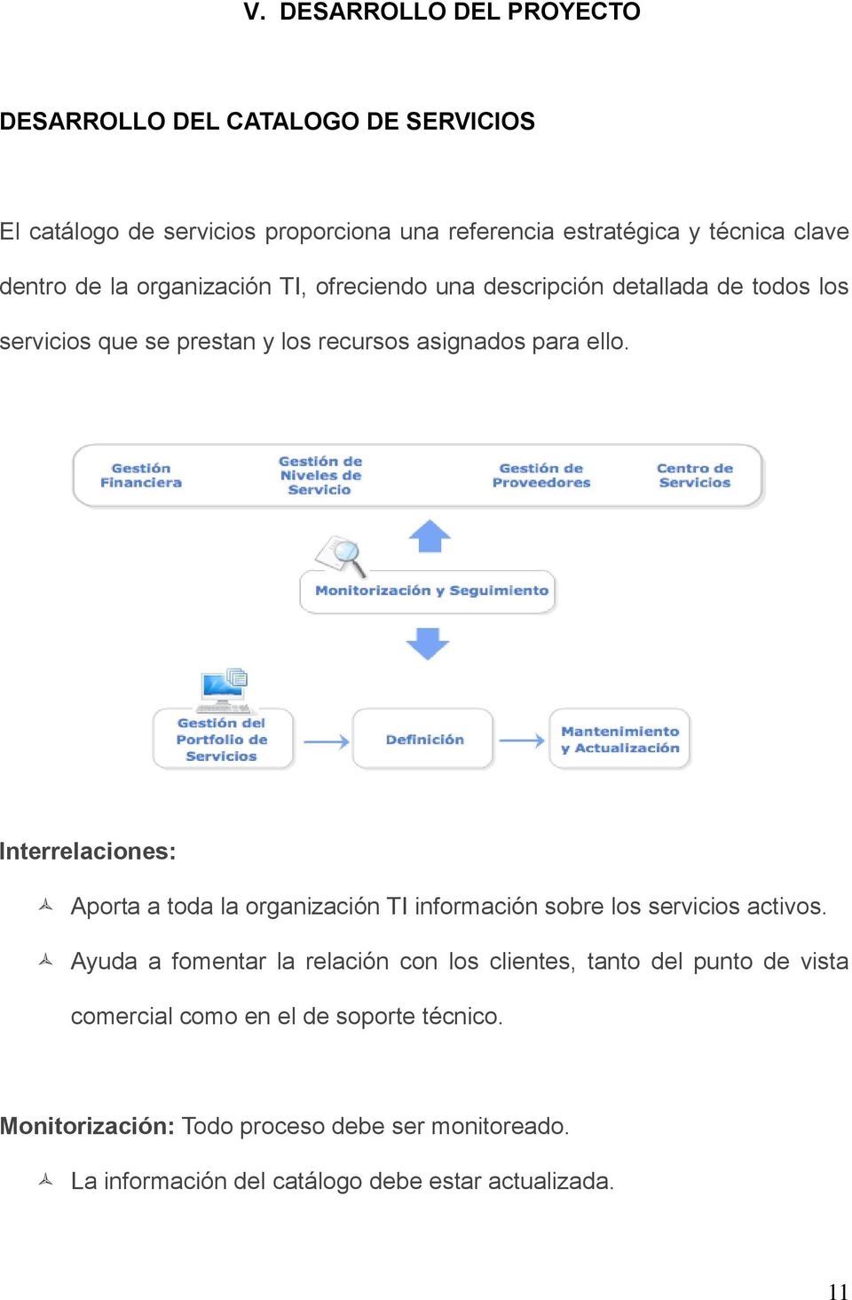 Interrelaciones: Aporta a toda la organización TI información sobre los servicios activos.
