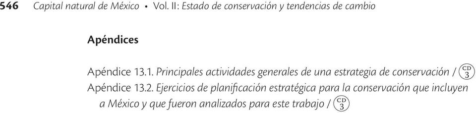 .1. Principales actividades generales de una estrategia de conservación / cd 3